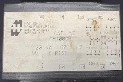 Hammond Manufacturing MH100QP 0.1 kVA Transformer