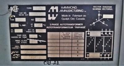 Hammond Transformer 15 KVA