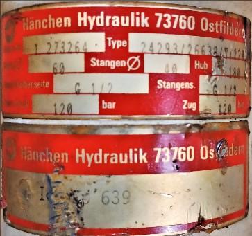 Cylinder Data Plate View Hanchen Hydraulik 1273264 Hydraulic Cylinder