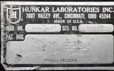 Hunkar Labs 311-0 Control Panel