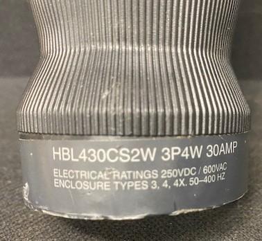 Hubbell HBL430CS2W 3-Pole 4-Wire Pin and Sleeve Connector