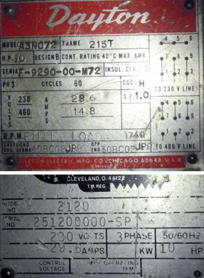 IMS 2120 Data plates