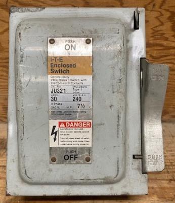 Siemens JU-321 Type 1 ITE Enclosed Safety Switch