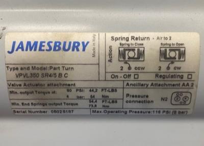 Jamesbury VPVL350 SR4/5 B C Valve Actuator Attachment