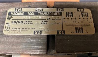Jefferson Electric 636-1181 Machine Tool Transformer