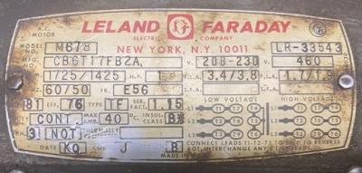 Leland Faraday M678 1-HP Motor