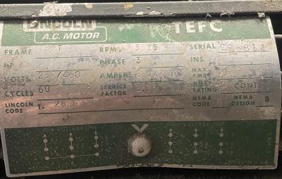 Lincoln AC Motor Data
