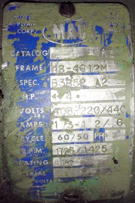 MAC 48-4612M .25hp Motor plate