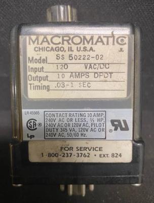 Macromantic SS 50222-02 AC120V Time Delay Relay