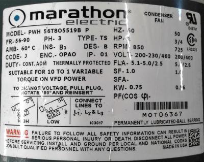 Marathon Electric PWH 56T805519B P AC Motor