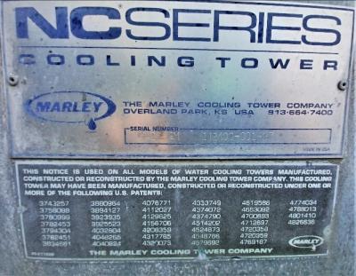 Cooling Tower Data Plate View Marley NC4221GM Cooling Tower