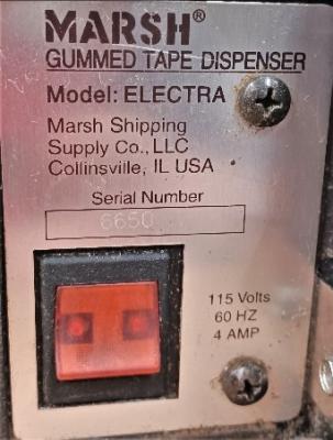 Electric Taper Data Plate View Marsh Gummed Tape Dispenser
