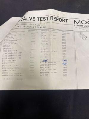Moog Electro Hydraulic Servo Vale Test report