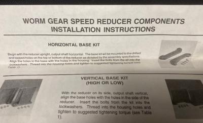 Morse I26C-BK Work Gear Speed Reducer Components Horizontal Base Kit