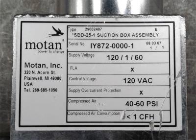 Motan SBD-25-1 Suction Box Assembly data tag