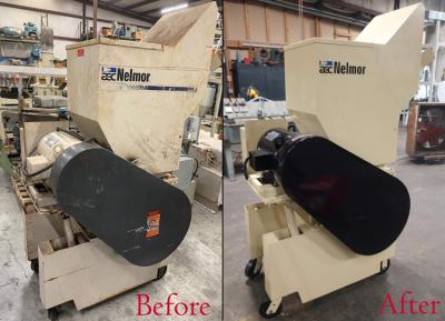 Nelmor G1215P1, 20 HP Granulator Before & After