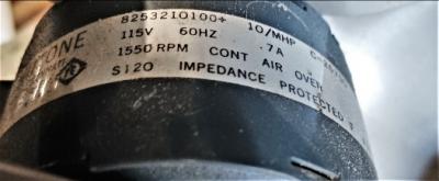 Motor Data Plate View NuTone-Scovill 8220 Exhaust Fan