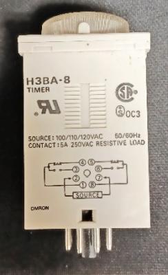 Timer Data Plate View Omron H3BA-8 Timer