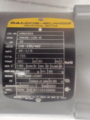 Baldor Reliance Motor KBM3454