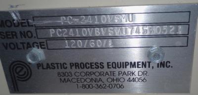 PPE PC-2410VSMU Flat Conveyor data plate