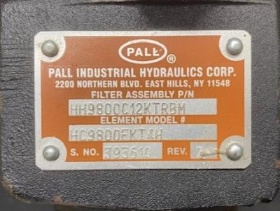 Pall HH9800C12 KTRBM Filter Assembly