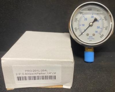PIC Gauges PRO-201L-254L 0-800 PSI Pressure Gauge