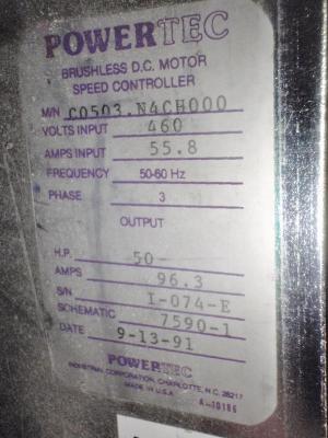 PowerTec Brushless Motor DC Speed Controller data