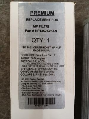 Filter Data Plate View Premium HP1352A25AN MP Filter