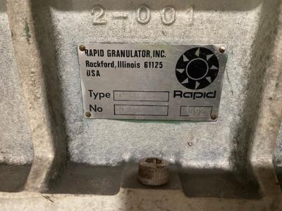 Rapid 912C 5 HP Plastics Granulator Data Plate