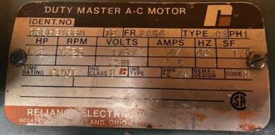 Reliance C56H3166H 1/2-HP AC Motor