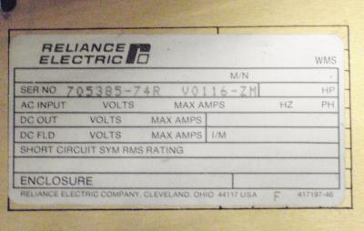  Reliance Electric V0116-ZM Flex Pak Plus Vs Drive