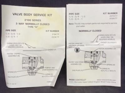 Ross 219K77 Pneumatic Valve Rebuild Kit