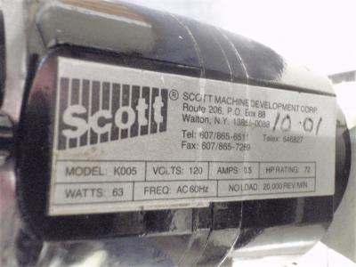 SCOTT Engraver SM100B motor data tag