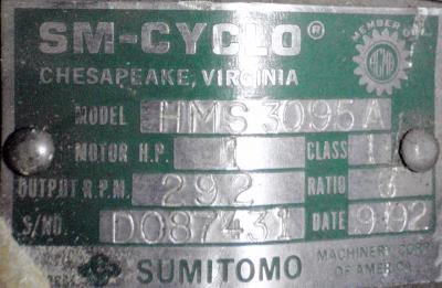 SM-Cyclo HMS3095A 1hp Induction Motor label