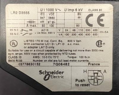 Schneider Electric-Telemecanique LC1D4011 Contactor with LR2D3555 Overload Relay