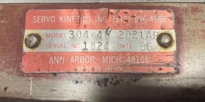 Servo Kinetics 304F40L2021AR Servo Valve