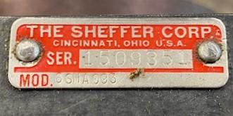 Sheffer Corporation 6SH093 Program Cylinder