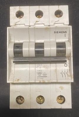 Siemens 5SX2 C6 3-Pole Circuit Breaker