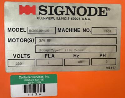 Signode Strapping Machine Data