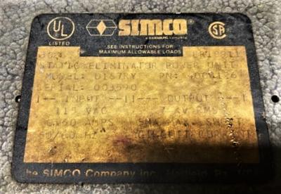 Simco D167RY Static Eliminator Power Supply Unit