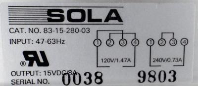Sola 83-15-280-03 Power Supply