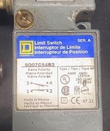 Square D 9007C54B2 Series A Type 6P Limit Switch