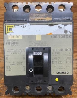 Square D FAL34100 Series-2 100 Amp Circuit Breaker