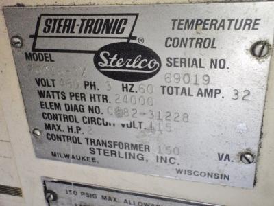Sterlco F6016DX 54790 Thermolator data plate