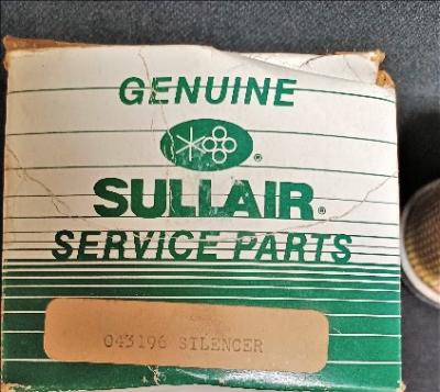 Silencer Data Plate View Sullair 043196 Compressed Air Silencer