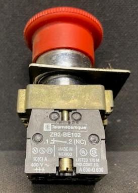 Telemecanique ZB2-BE102 Contact Blocks on Mounting Block with Emergency Stop Button