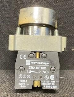 Telemecanique ZB2-BE102 Selector Switch Contact Block with Mounting Block and Red Push Button