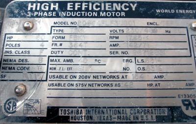 Toshiba B0604FLF3US01 60HP plate