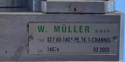 W. Mueller S2/60-140T-PE.TK.1-Channel 2x140mm Blow Mold Head