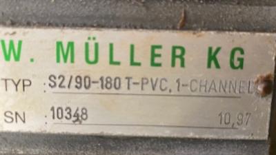 W. Mueller S2/90-180T-PVC.1-Channel 2x180mm Blow Mold Machine Head